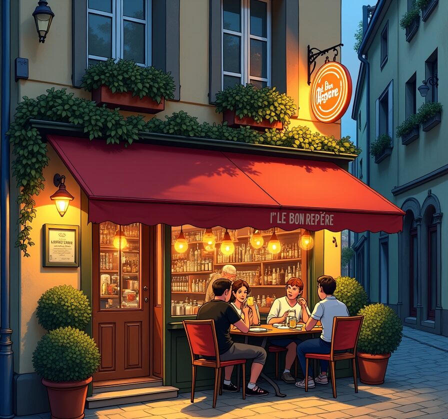 illustration restaurant le bon repère