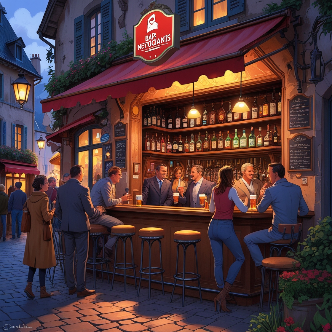 illustration bar des négociants