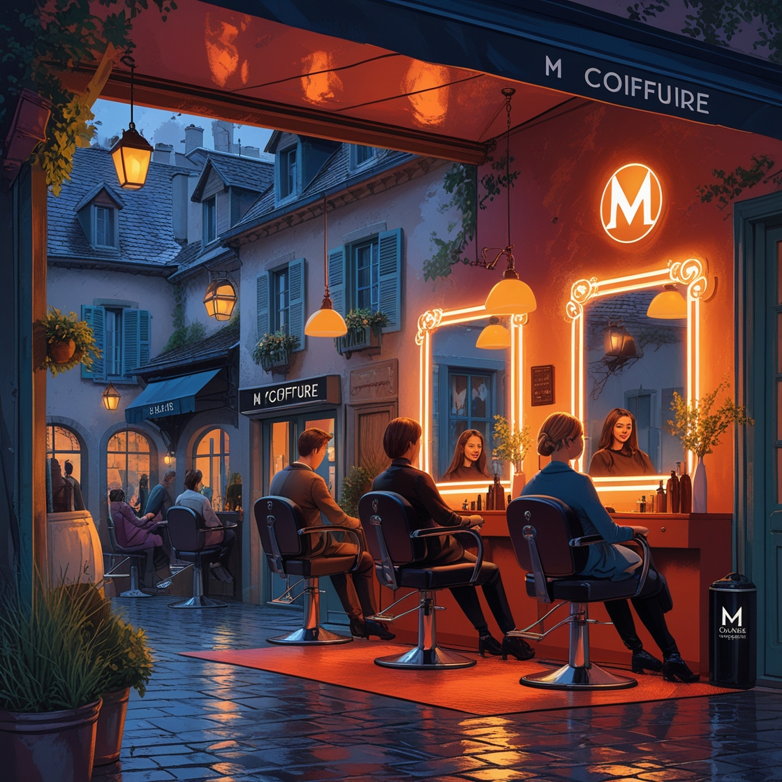 illustration salon M coiffure