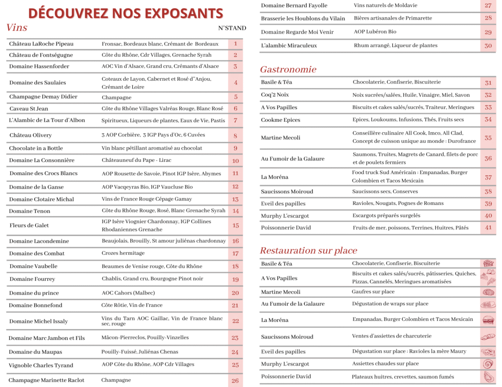 programme salon du vin et de la gastronomie
