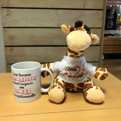 Peluche et mug personnalisés