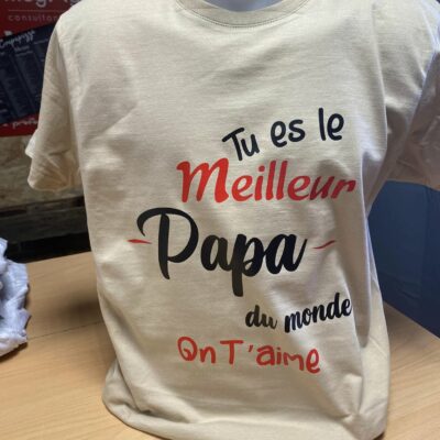 Tee-shirt floquer fête des pères